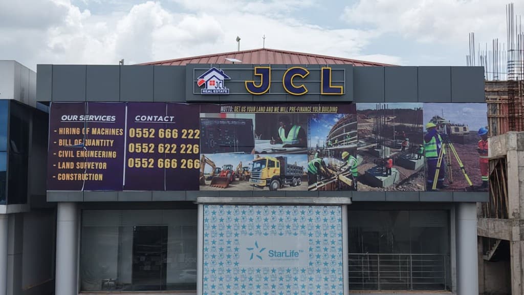 JCL Office Facade with Contact Billboards
